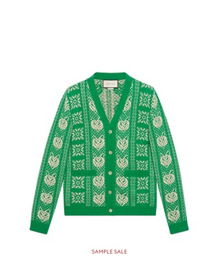 Cardigan lavorato a maglia con volpi