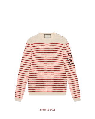 Striped cashmere knit sweater