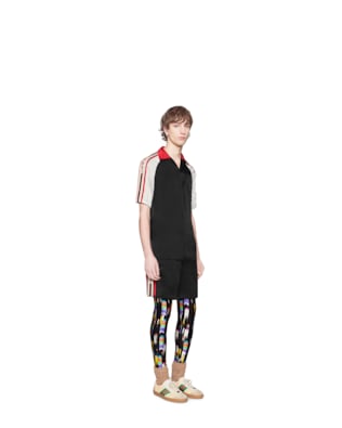 Chemise de bowling en acétate avec bande Gucci