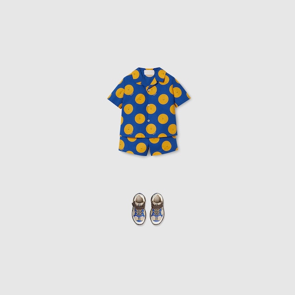 GUCCI KIDS bright yellow vintage logo crew neck tshirt 10Y