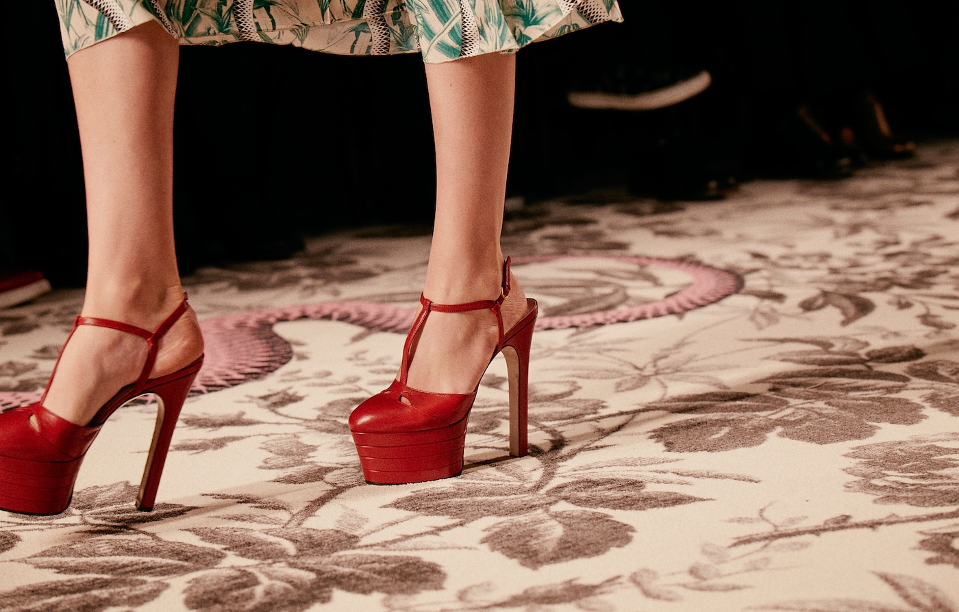 Presenting the season’s <strong>stacked pump</strong>, with a <strong>double platform</strong>.Next Level