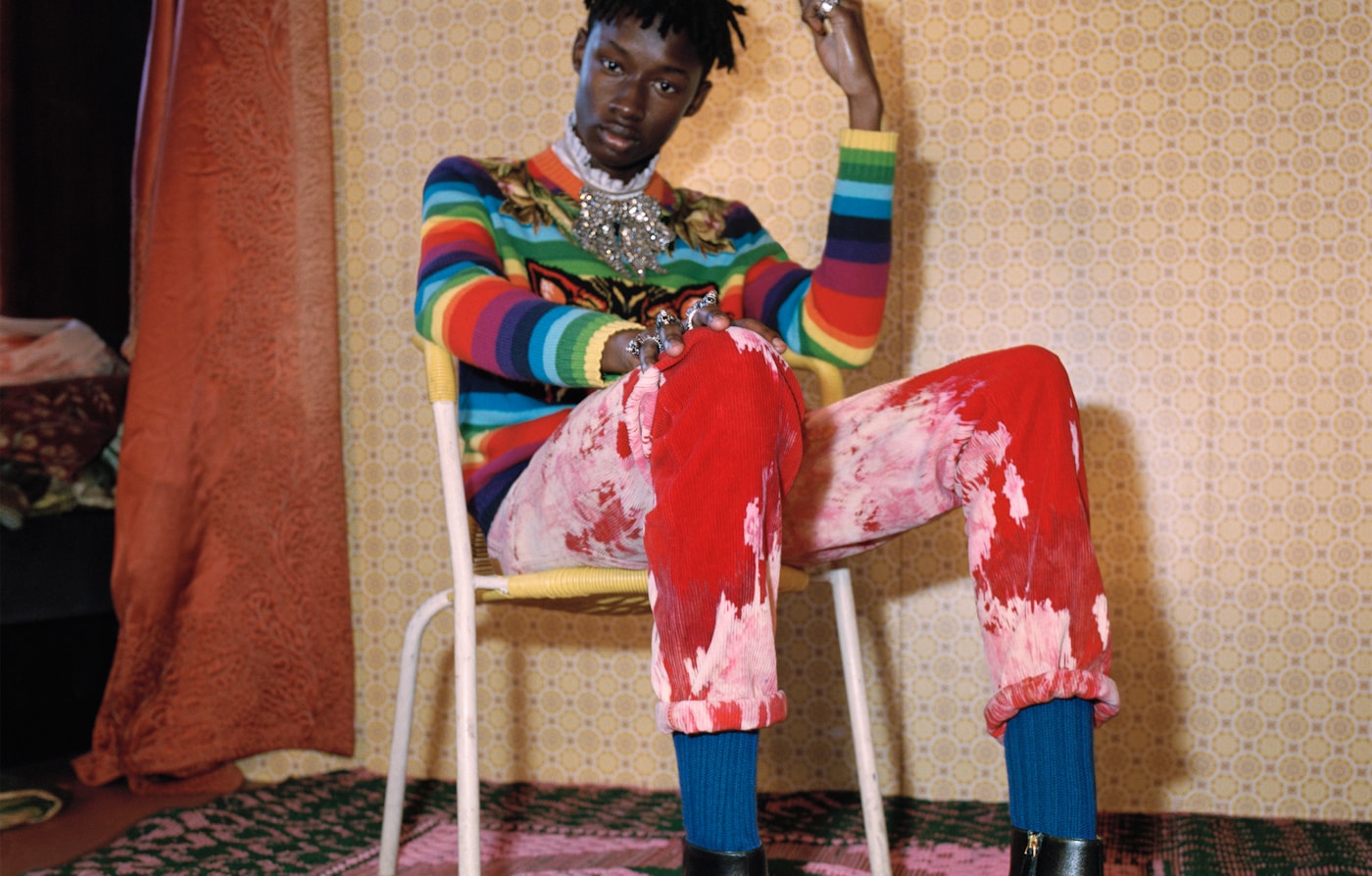 Intense hues, bleaching and patches define new men’s denim. The Bright Weft