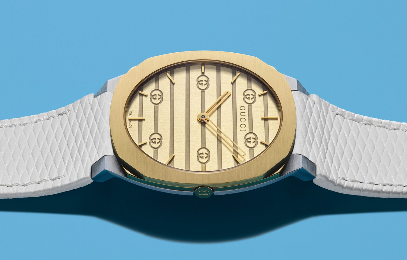 Jessica Chastain and Idris Elba showcase the GUCCI 25H timepiece collection. It’s Gucci Time