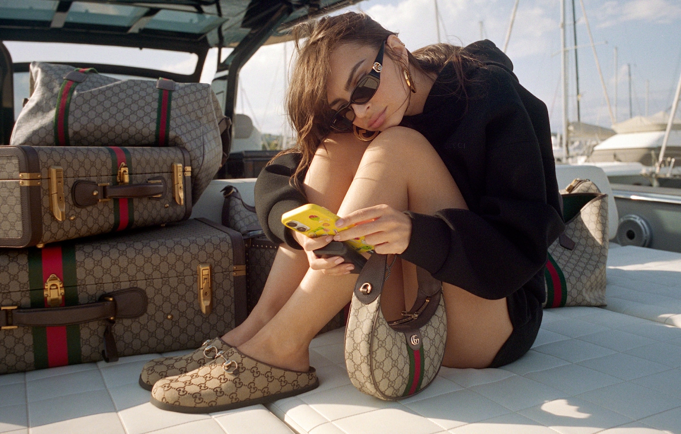 Emily Ratajkowski stars in the new campaign highlighting the House’s timeless emblem in Cannes. GG Obsession