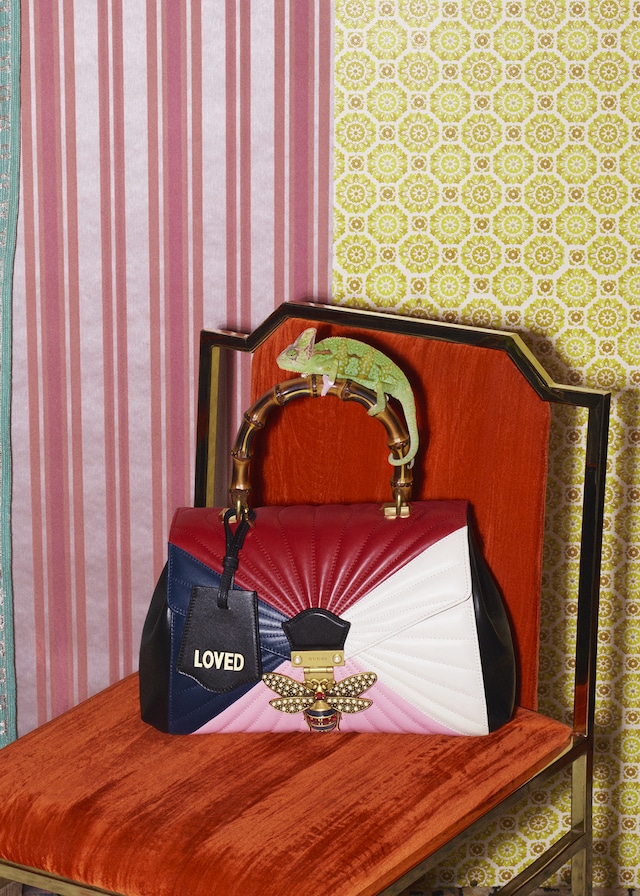 Gucci 'queen Margaret' Shoulder Bag With A Bee Motif in Black