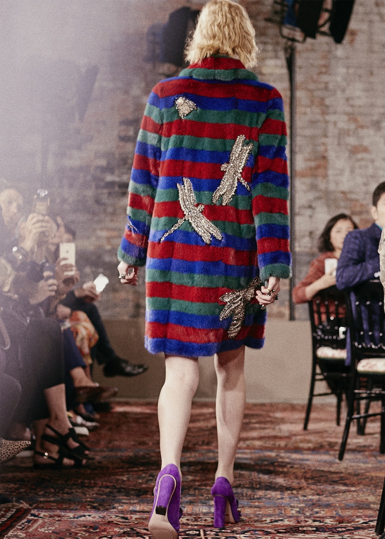 Petals, vines and <strong> whimsical</strong> creatures mingle in the Gucci <strong>menagerie</strong>.Modern Menagerie