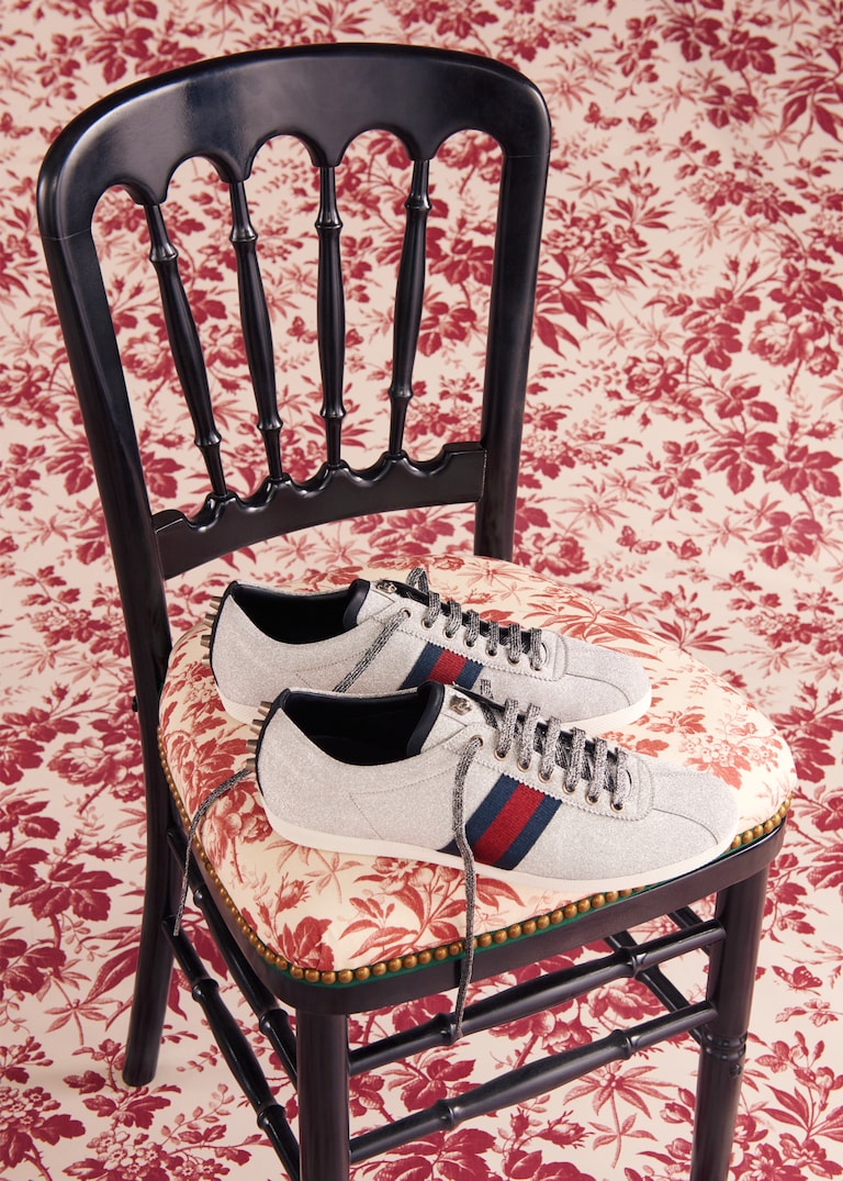 Old-school style <strong>trainers</strong> marked with modern <strong>gleam</strong>.The Web sneaker