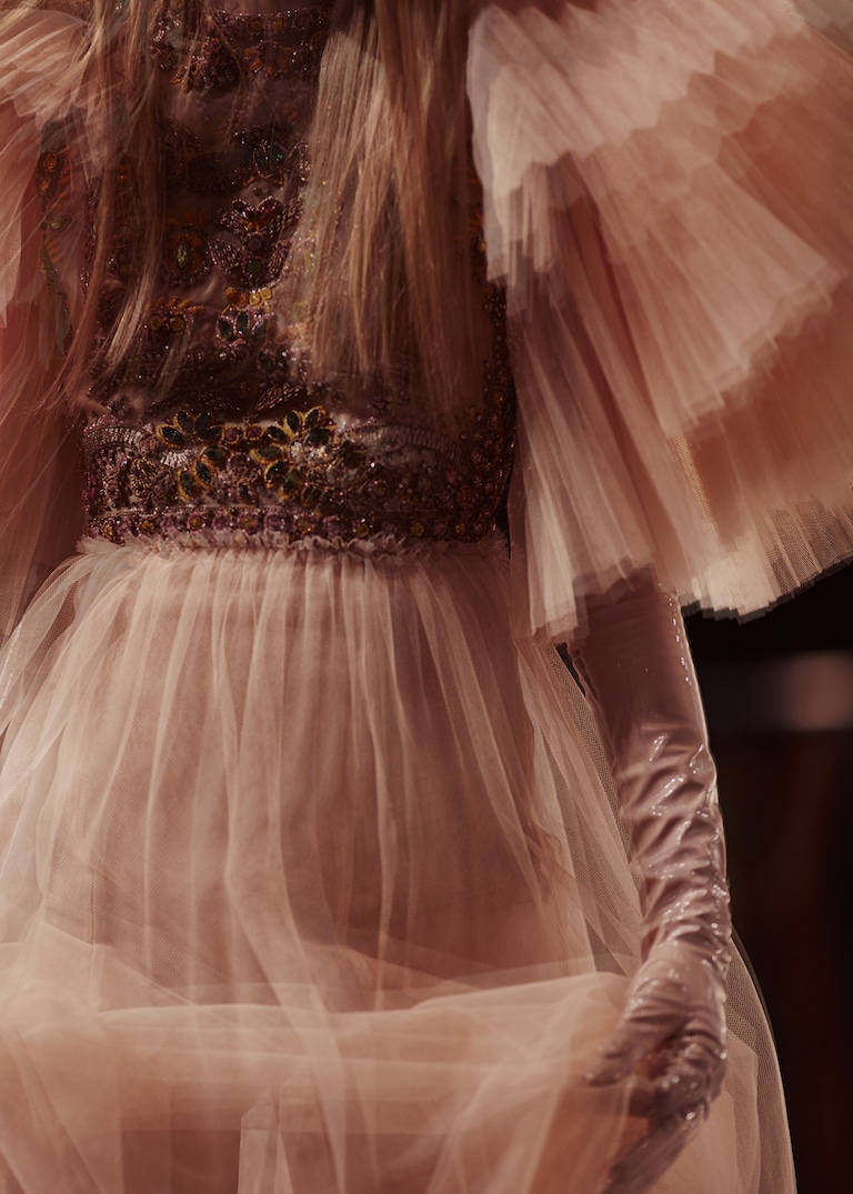 Ruffles form architectural shapes on ready-to-wear from the new collection. New Dimensions
