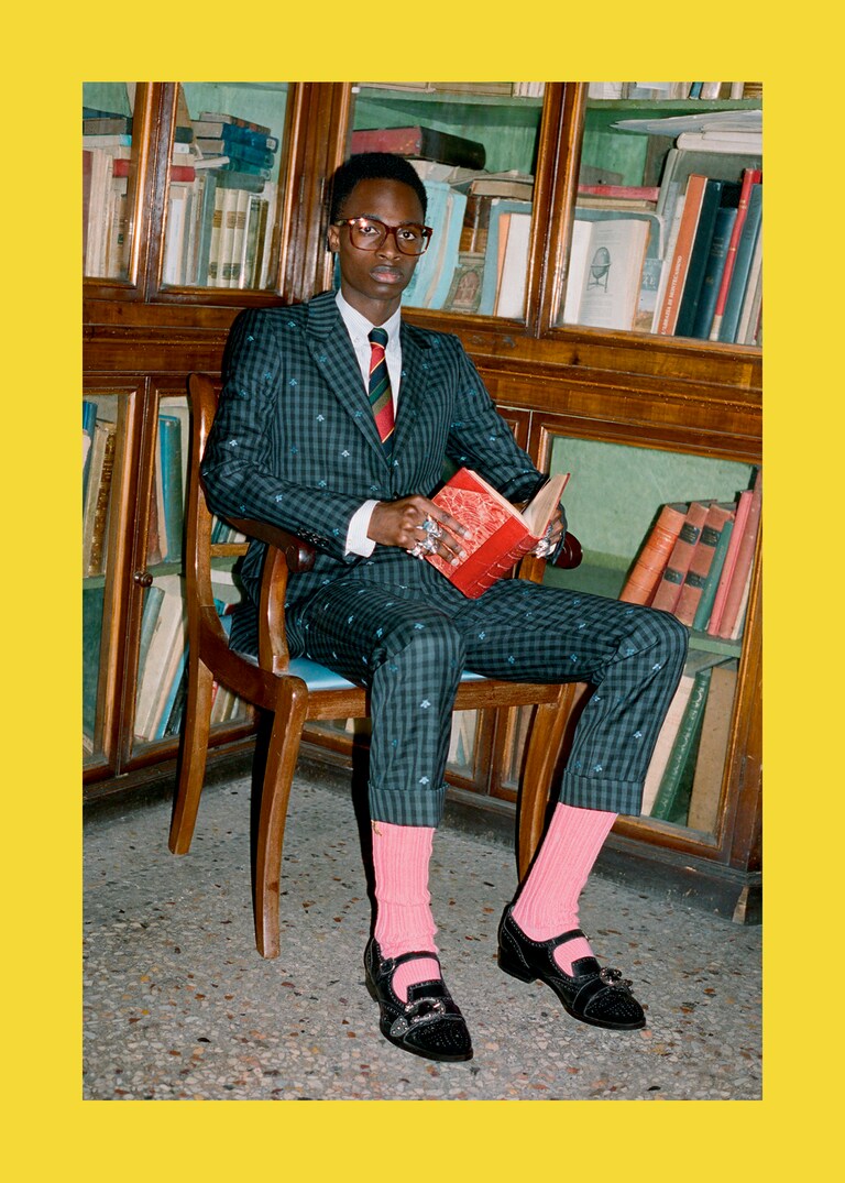 The new Gucci Tailoring collection shot by Ari Marcopoulos.Dispensing Detail