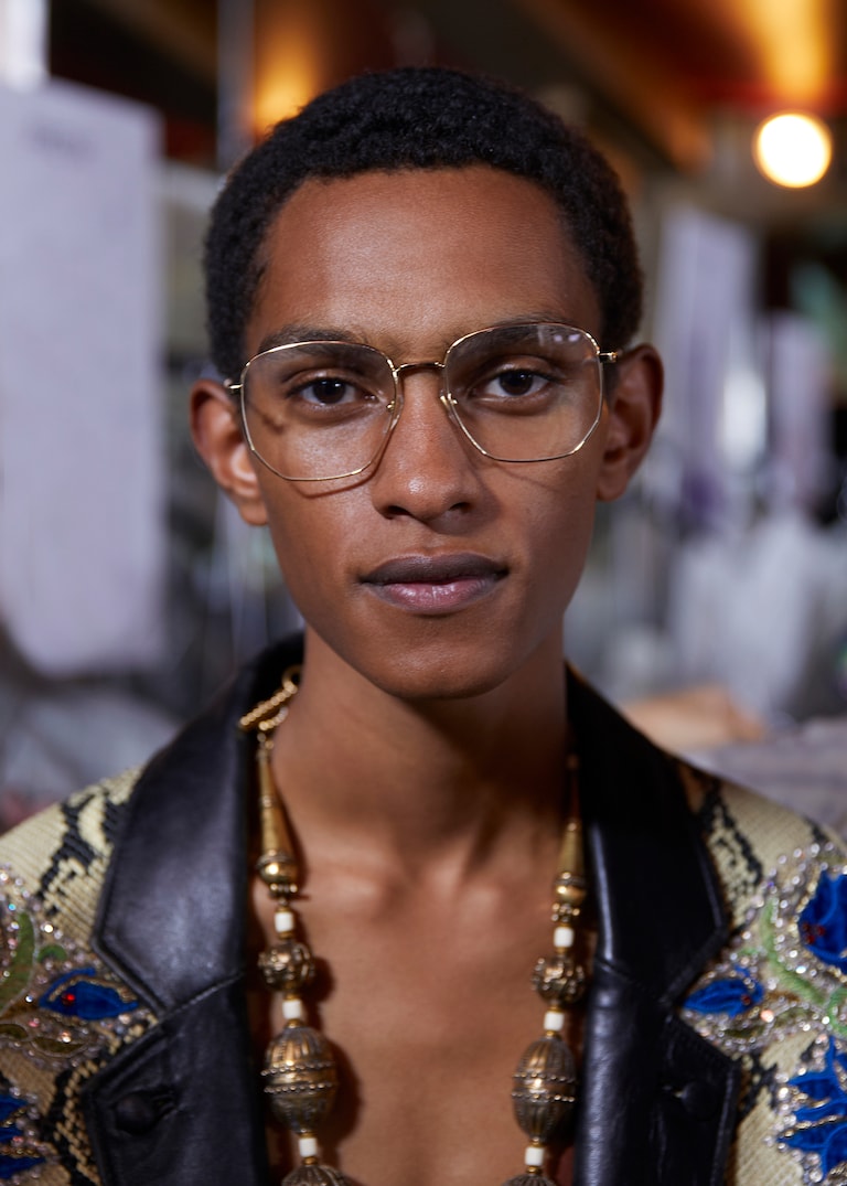 Individual faces with natural skin defined the beauty look for the Gucci Spring Summer 2019 fashion show.Belles De Nuit