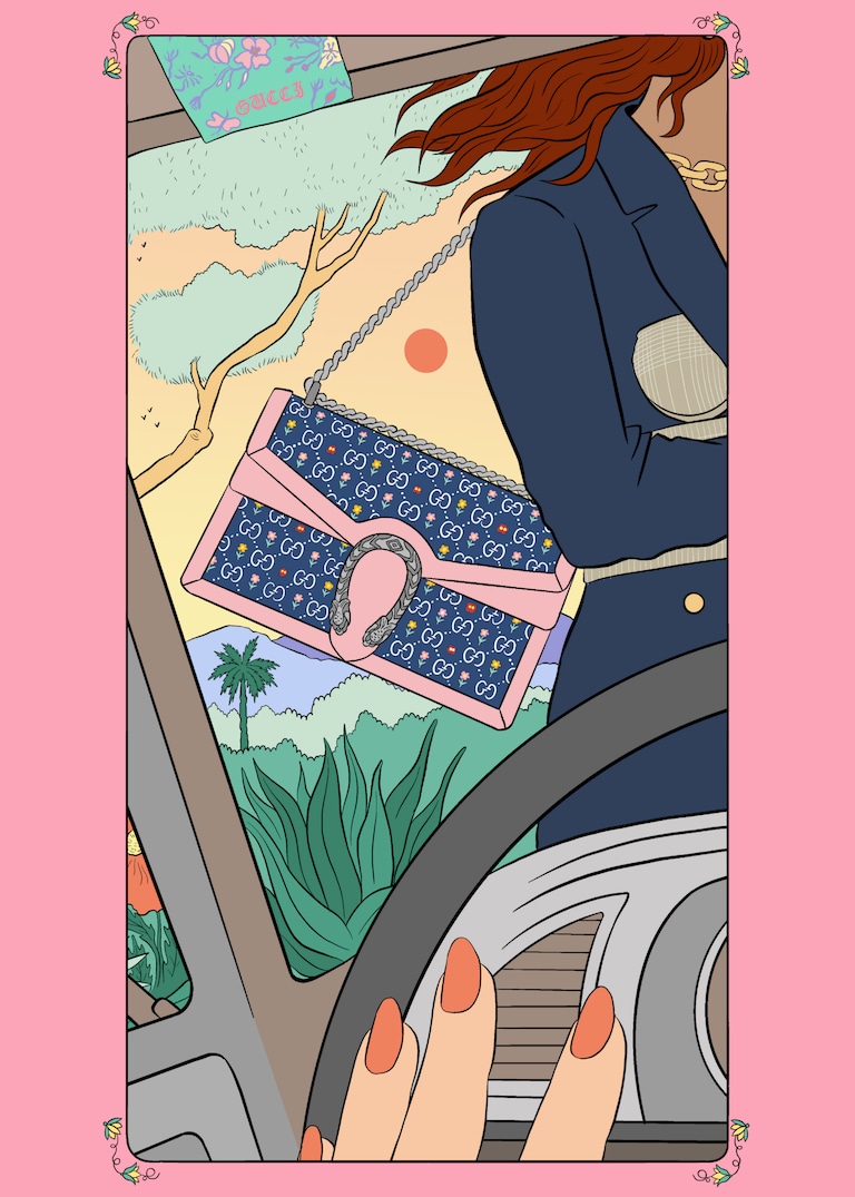 With her distinct comic-inspired style, Raphaelle Macaron depicts the House’s new Gucci Blooming Love collection in a series of illustrations and animations.The Gucci Blooming Love Collection