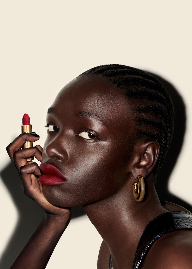 A new campaign captures the emblematic Rosso Ancora lipstick, the signature matte hue that pays homage to Gucci’s heritage.A Signature Shade