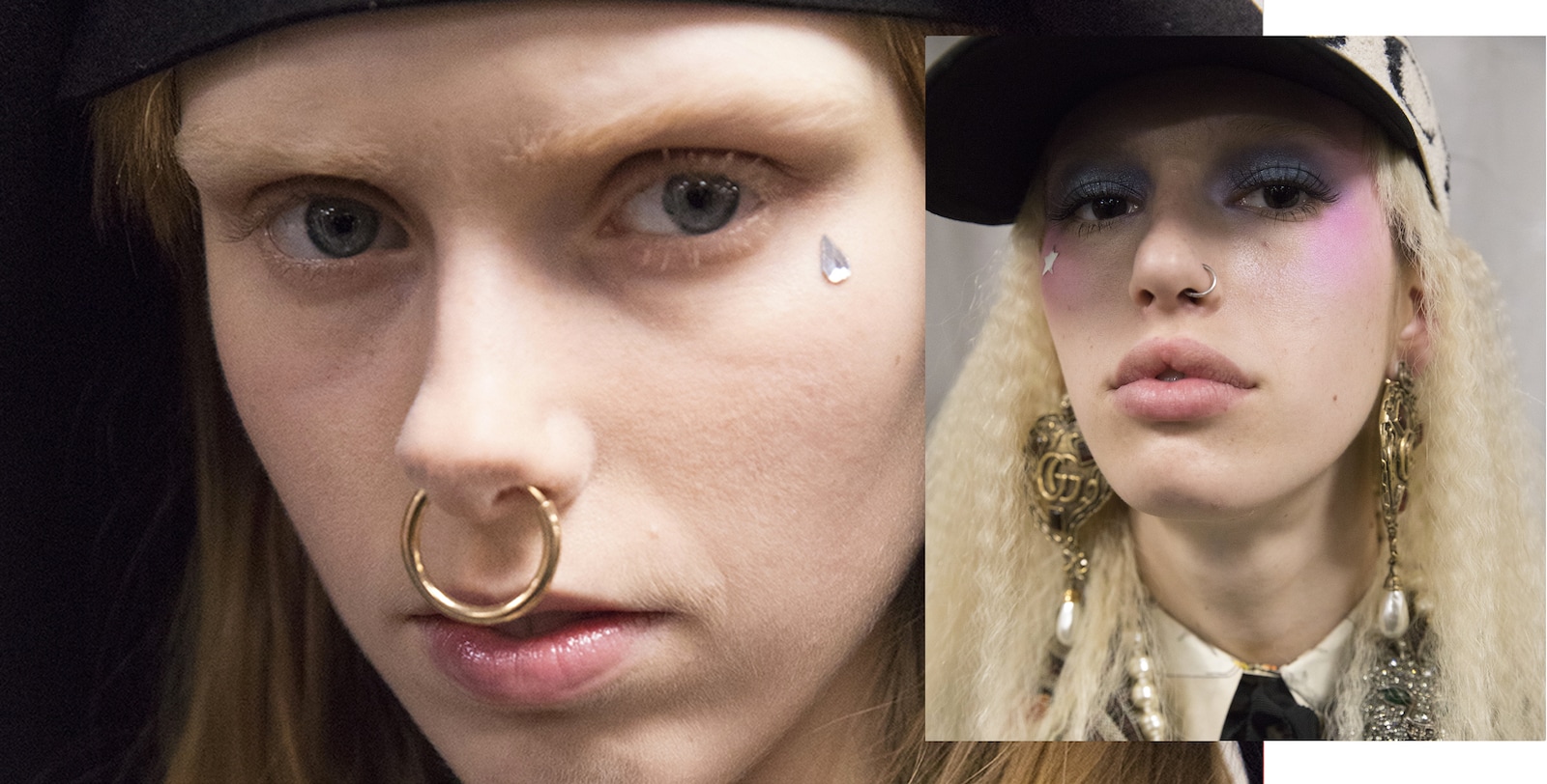 Plumas, cristales y colores son los protagonistas del maquillaje del desfile Otoño/Invierno 2017 de Gucci.	Spellbound