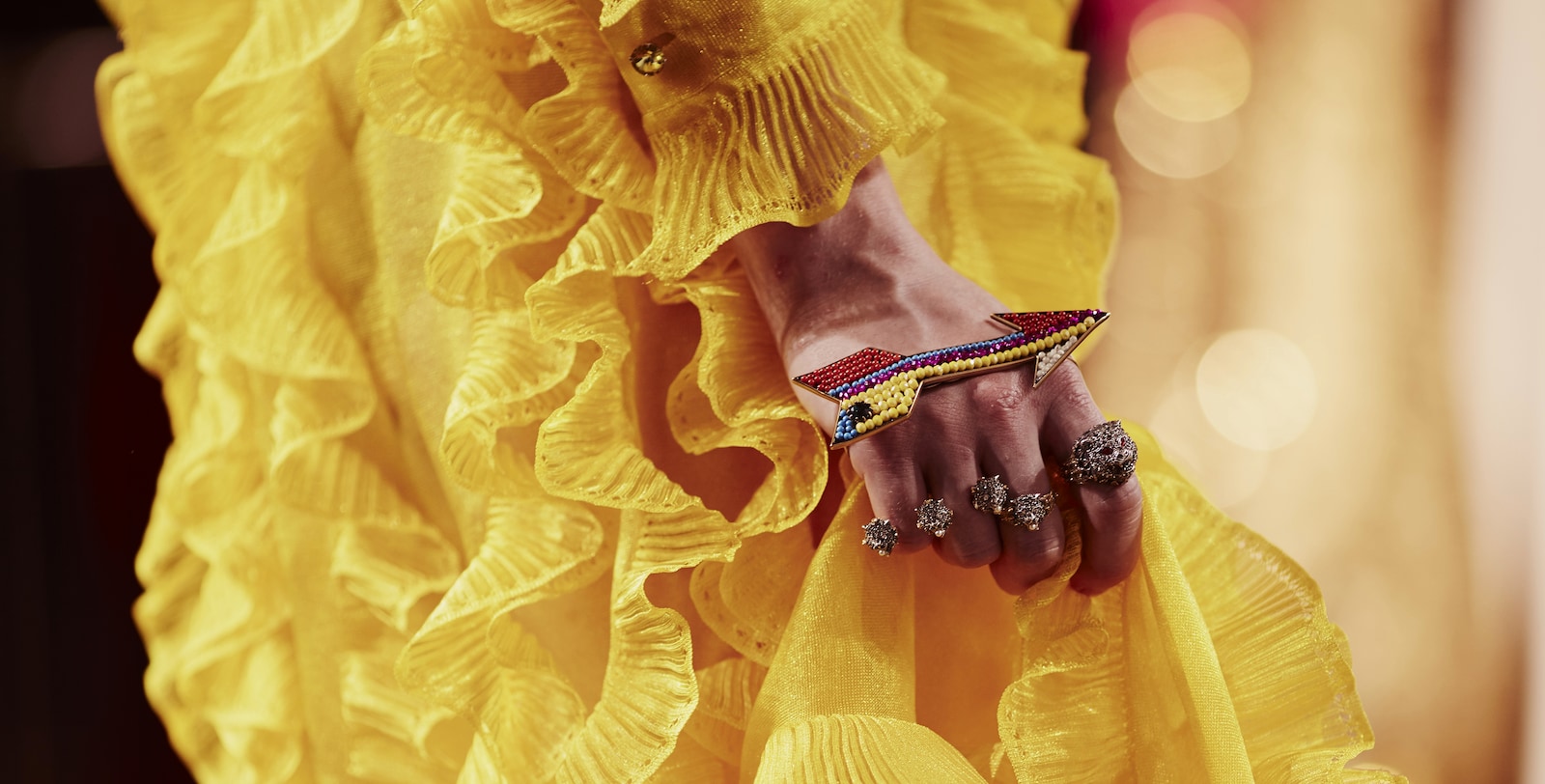 Ruffles form architectural shapes on ready-to-wear from the new collection. New Dimensions
