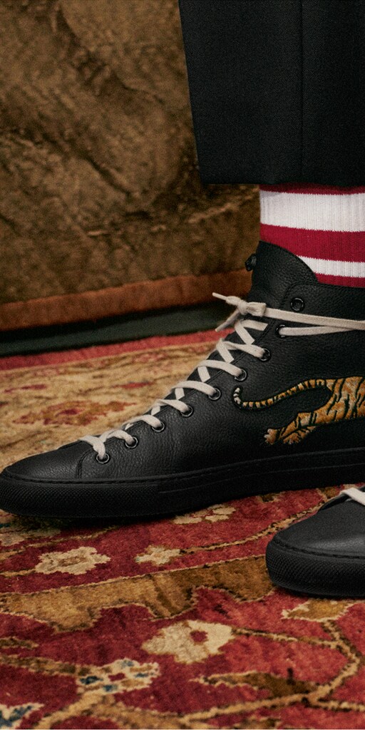 gucci leather high tiger