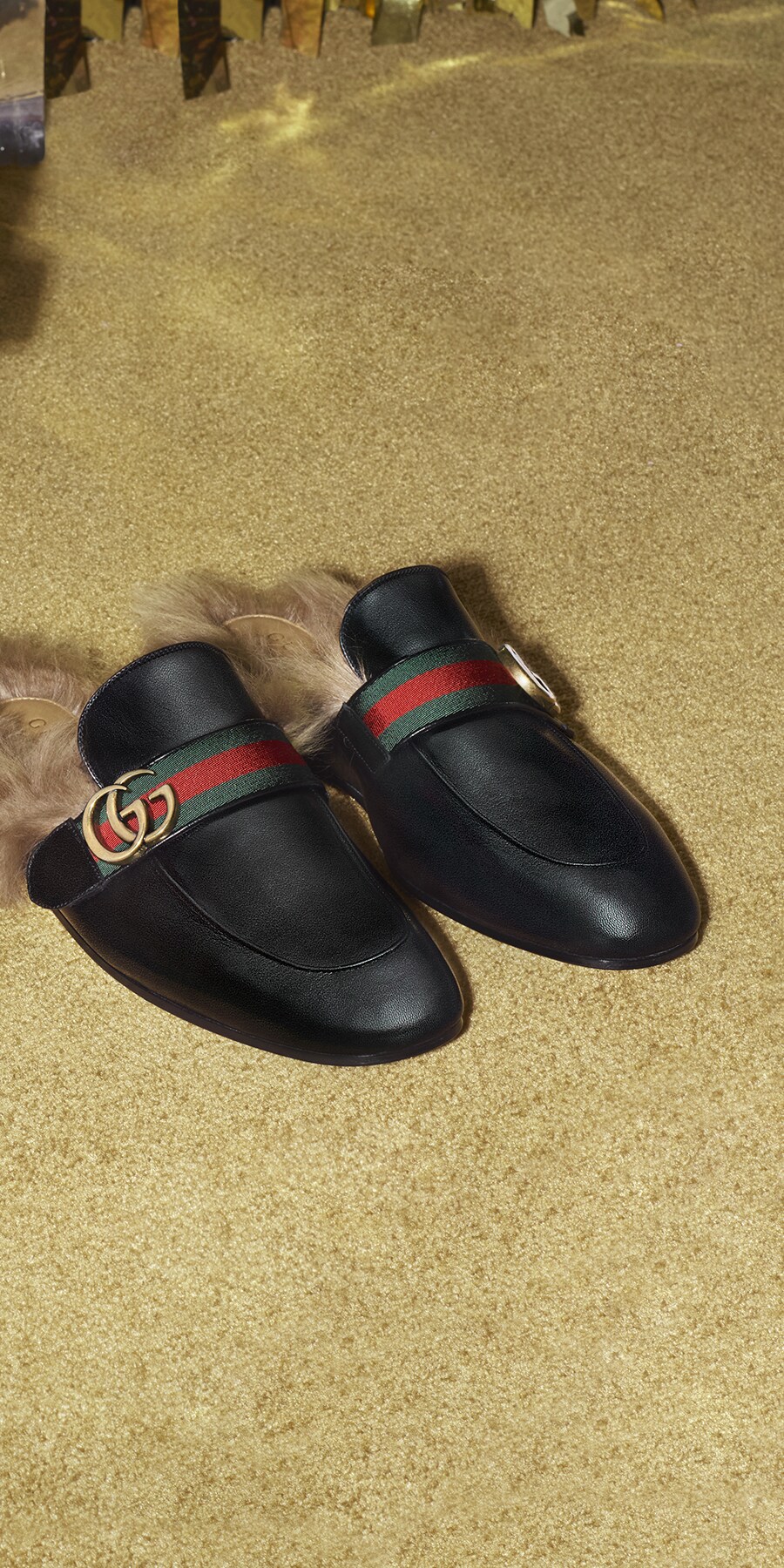 Princetown leather slipper with Double G Gucci Men's Slippers