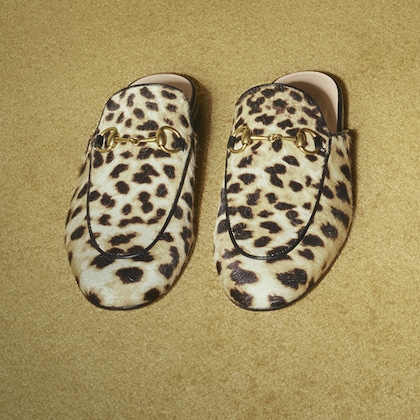 gucci leopard flats