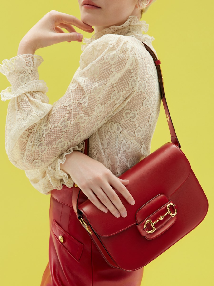 gucci black leather crossbody bag