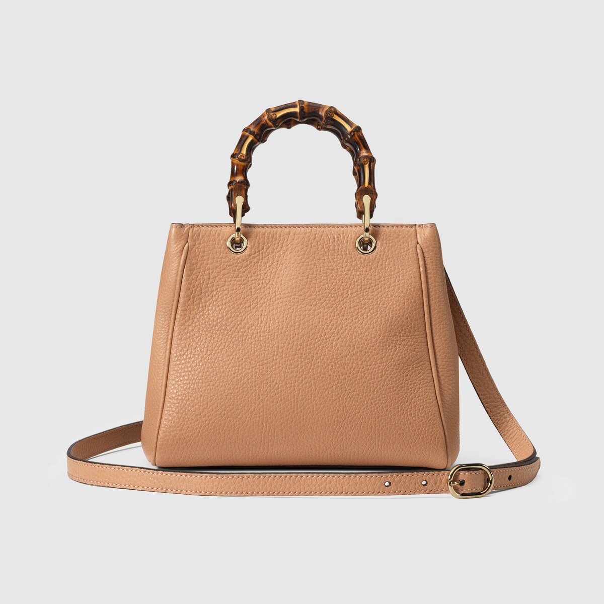 Bamboo Shopper mini top handle bag in rose beige leather GUCCI Australia
