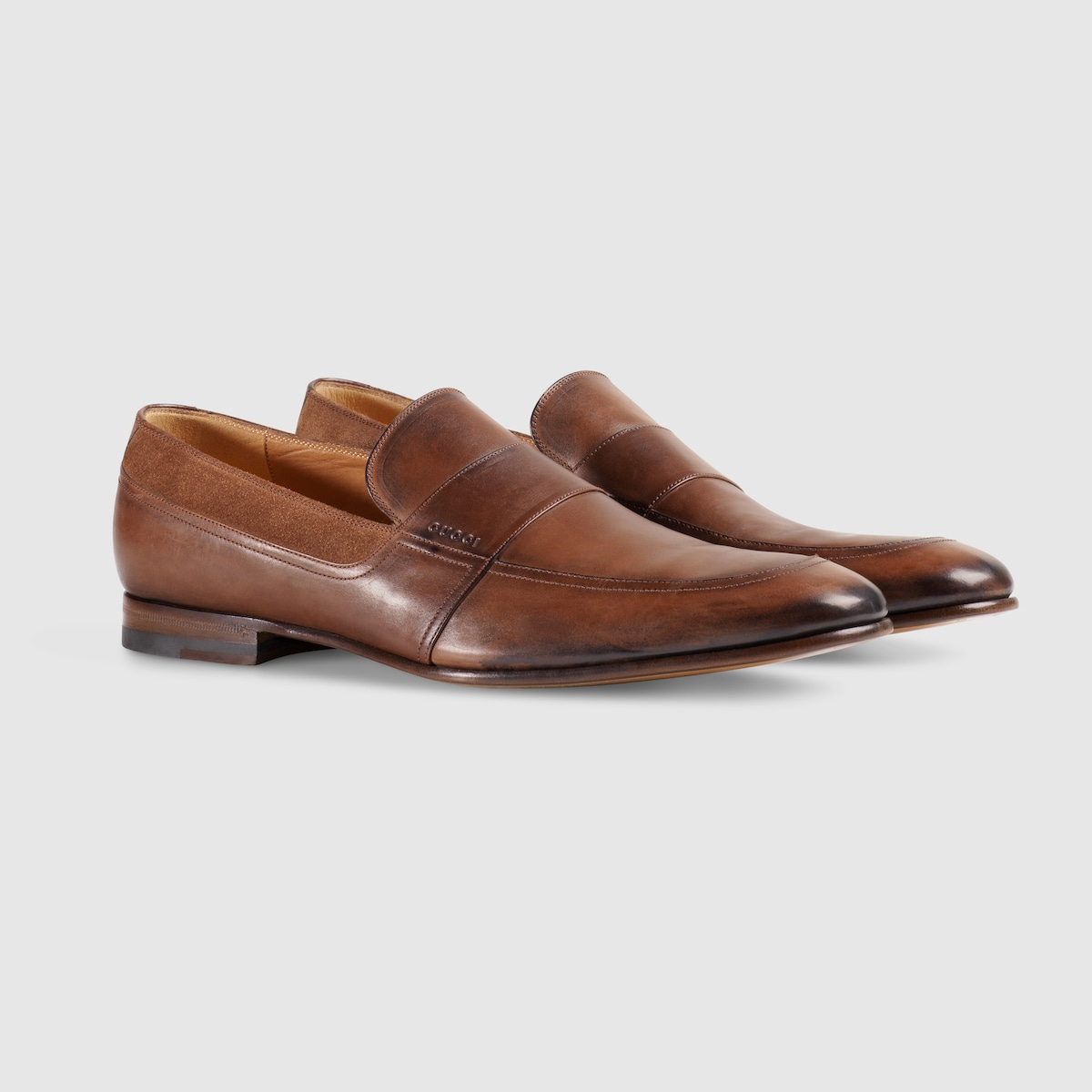gucci loafers brown suede