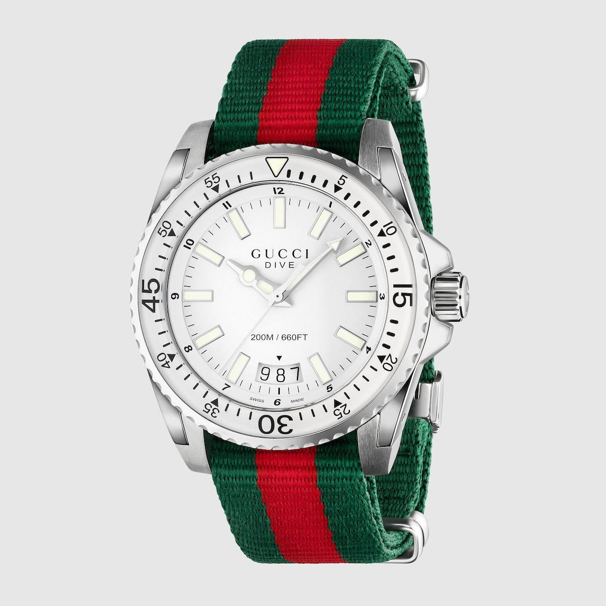 Gucci Dive watch 45mm in green and red Web GUCCI AE