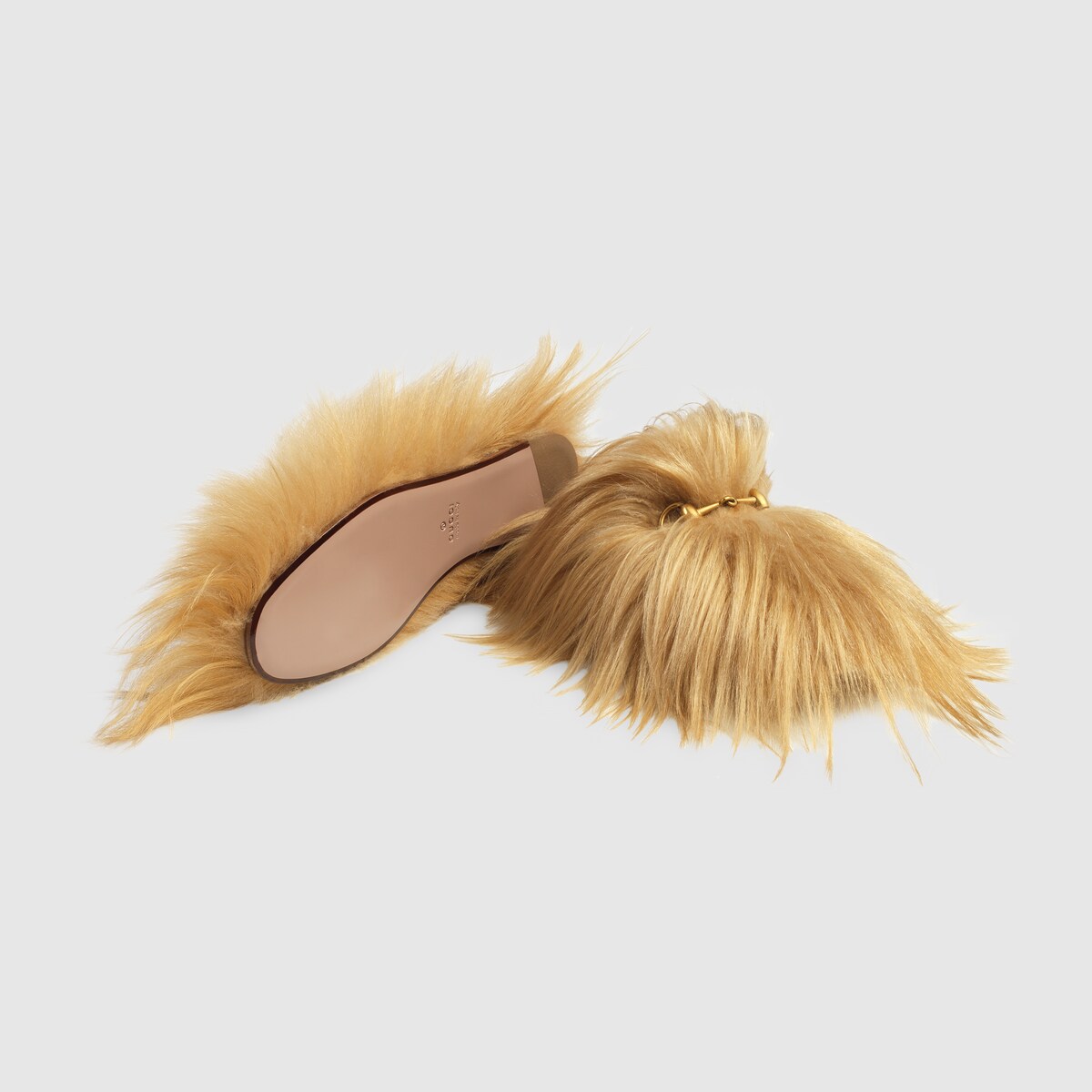 gucci horsebit fur slippers
