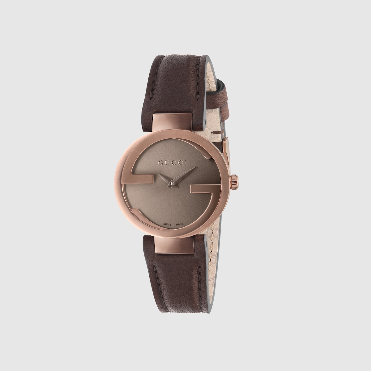 Interlocking watch 29mm in brown leather GUCCI AE