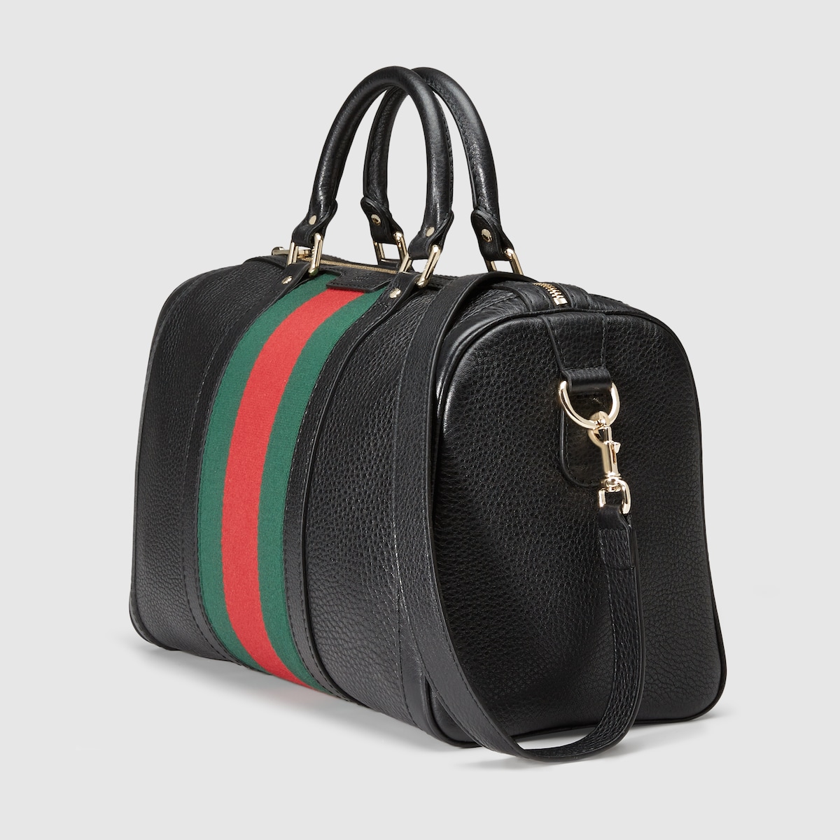 Vintage Web medium top handle bag in black leather GUCCI Australia