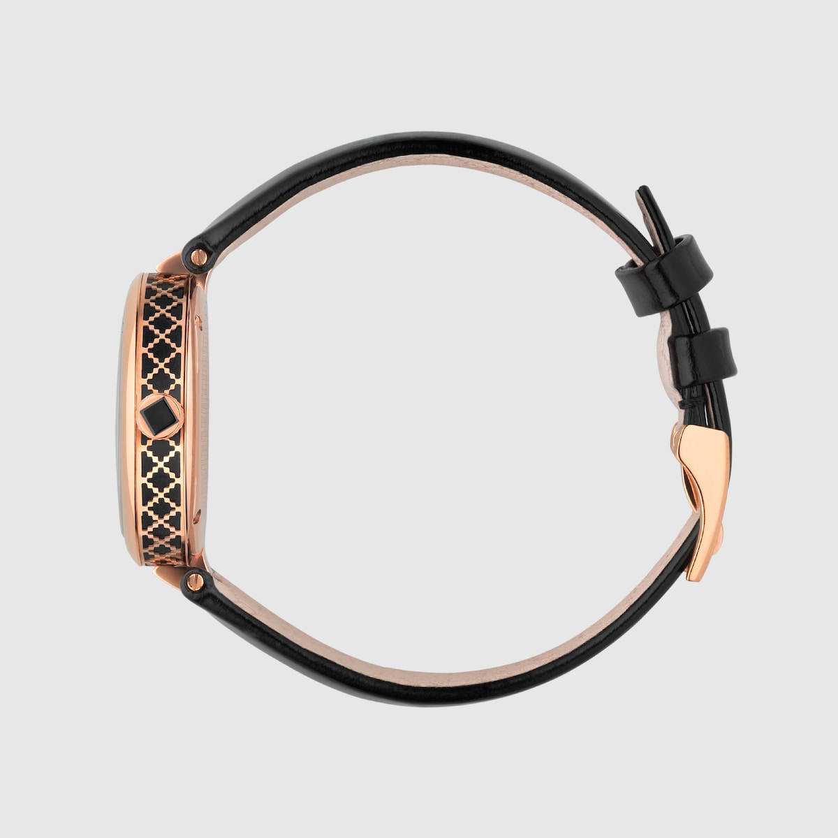 ディアマンティッシマ〕ミディアム ウォッチ(32mm) ・ブラックレザー