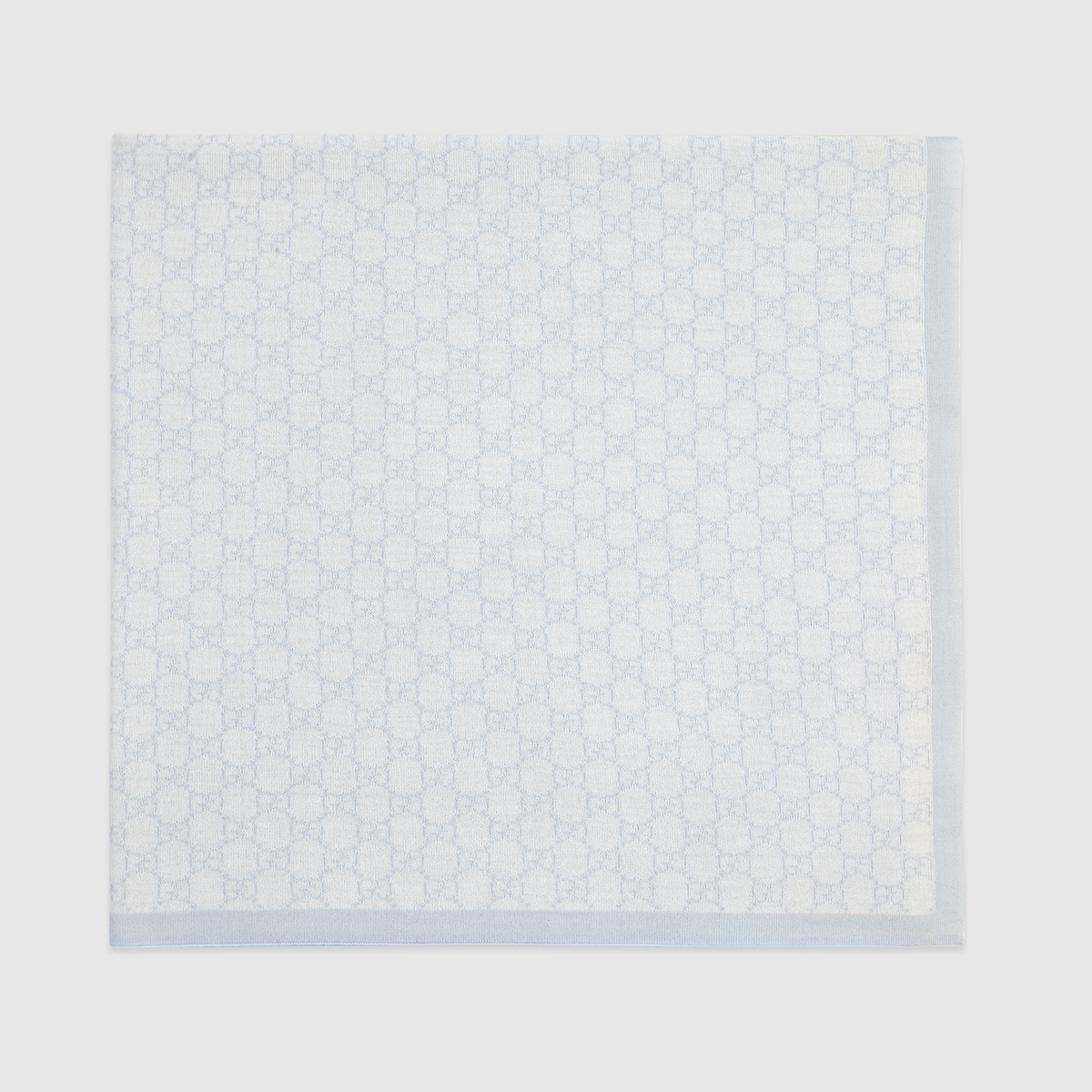 White / Light Blue GG Wool Pattern Baby Blanket GUCCI® US