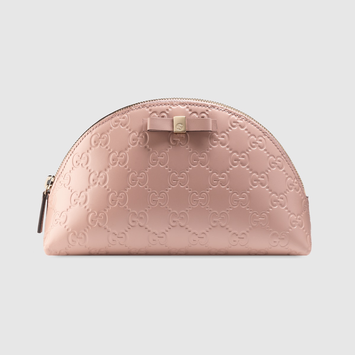 Bow Gucci Signature cosmetic case in light pink Gucci leather GUCCI BG