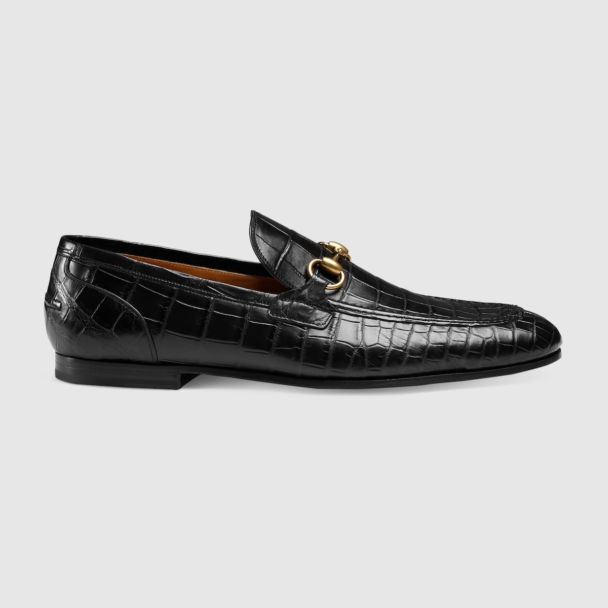 Men s Gucci Jordaan crocodile loafer in black GUCCI US