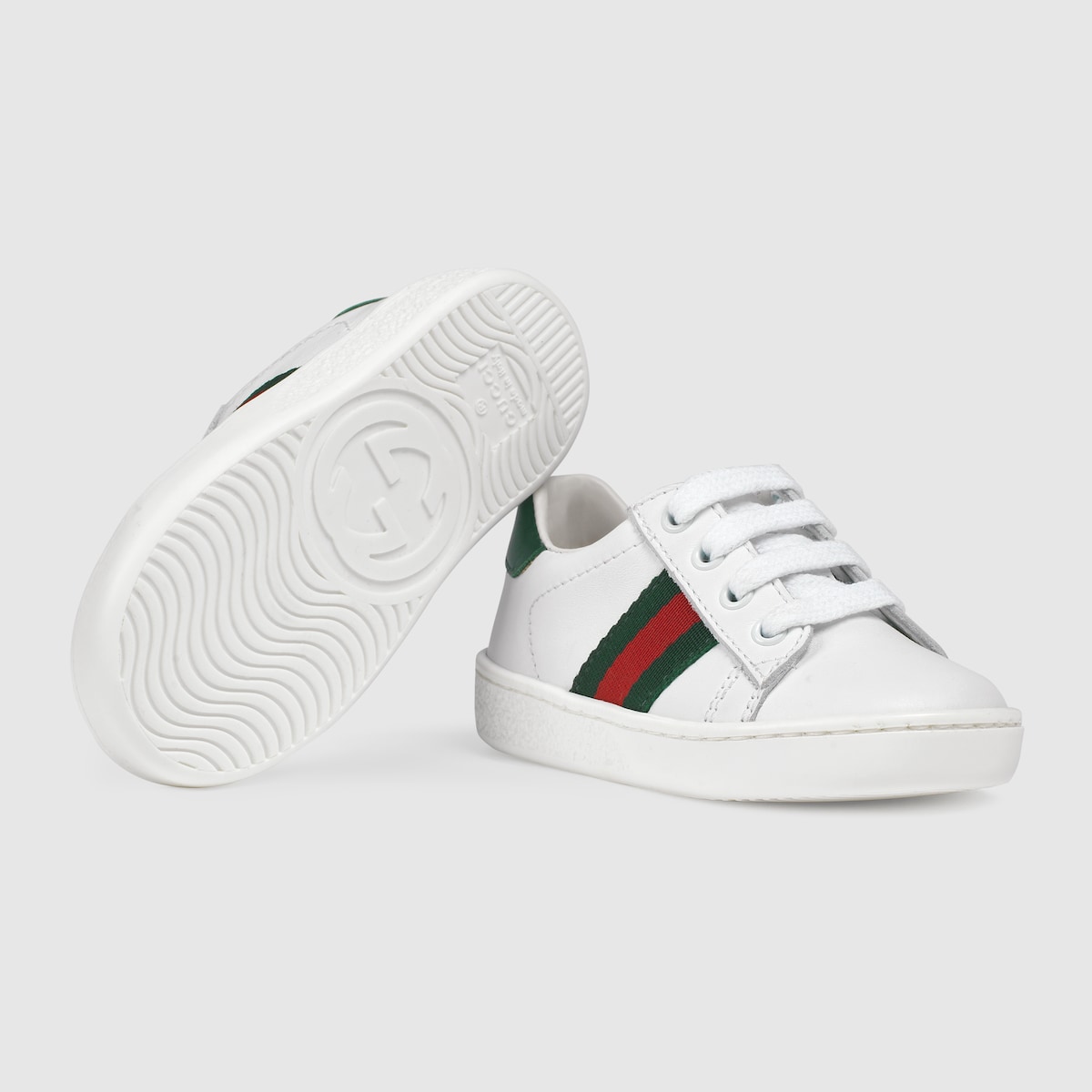 White Leather Toddler Low-top With Web