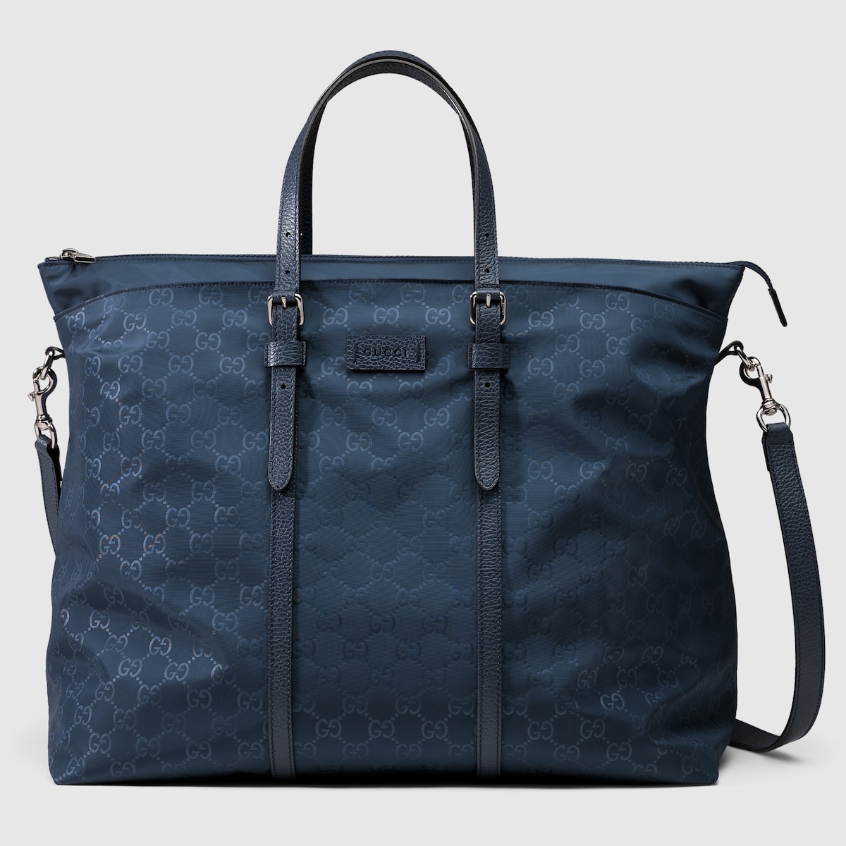 Nylon Guccissima light duffle bag in blue nylon Guccissima GUCCI UK