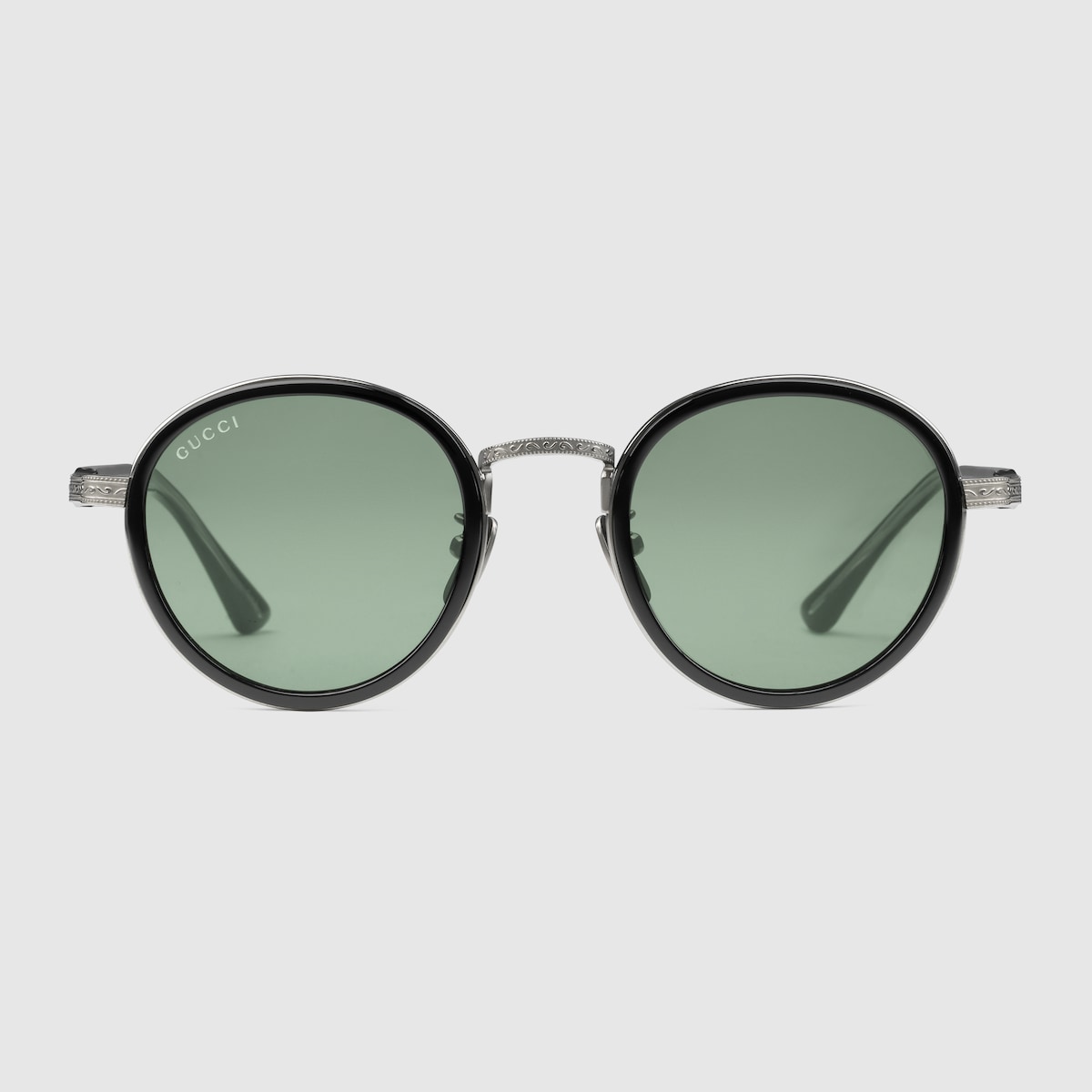 Round frame titanium sunglasses in ruthenium metal GUCCI AE