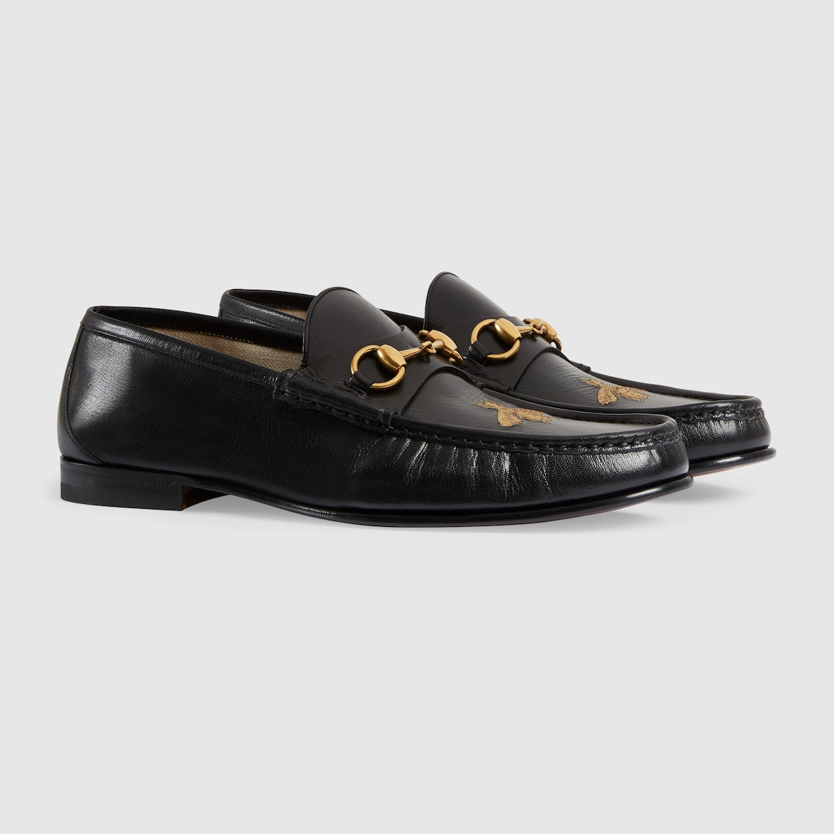 leather loafer with bee