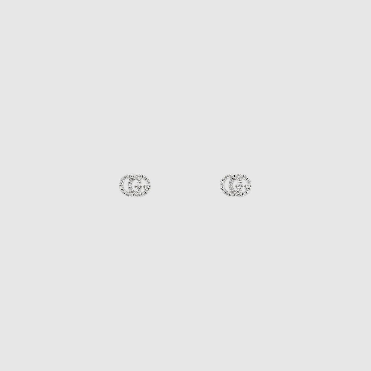 GG Running studs with diamonds in 18k white gold | GUCCI® US