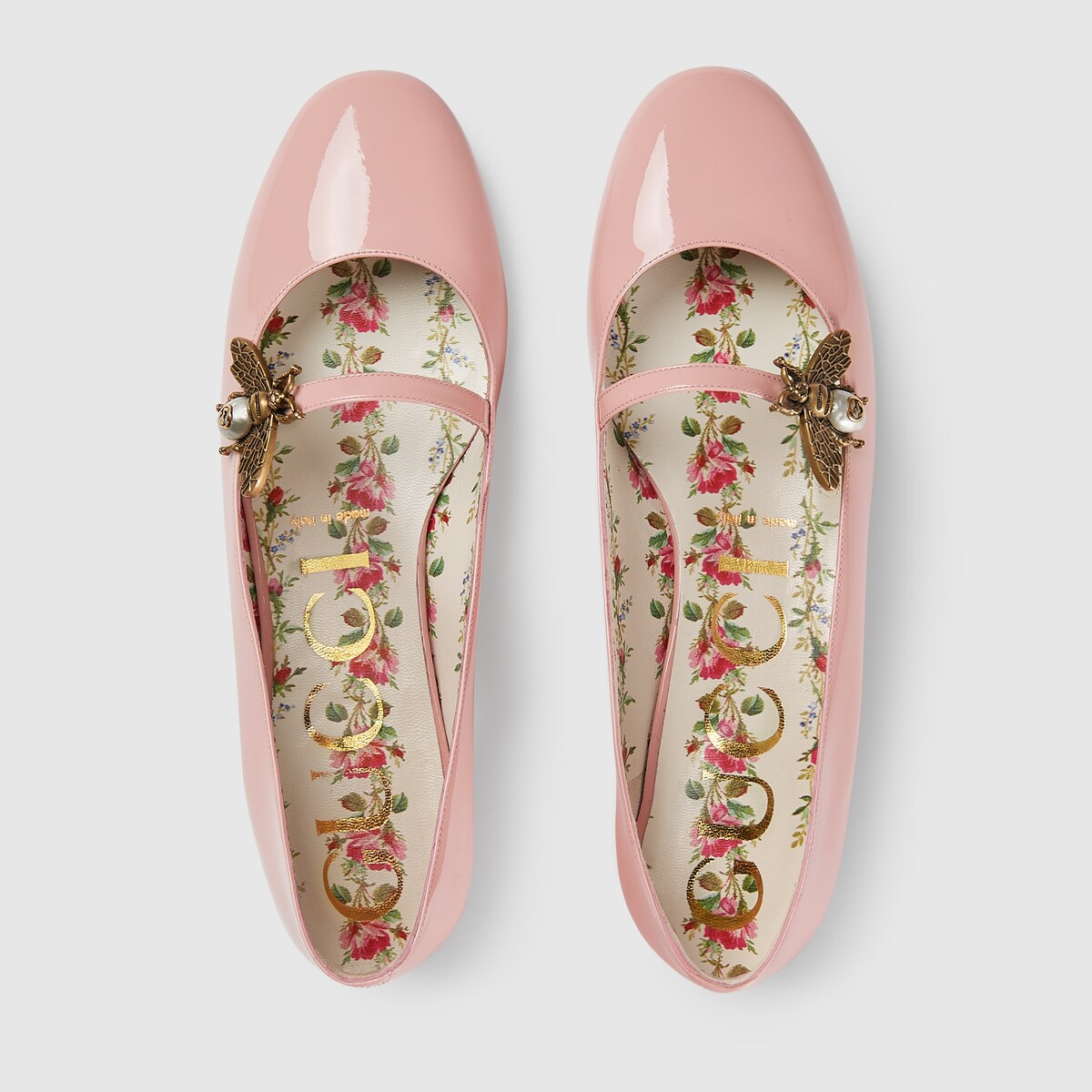 Patent leather ballet flat with bee Gucci Ballerinas 475832BNC005909