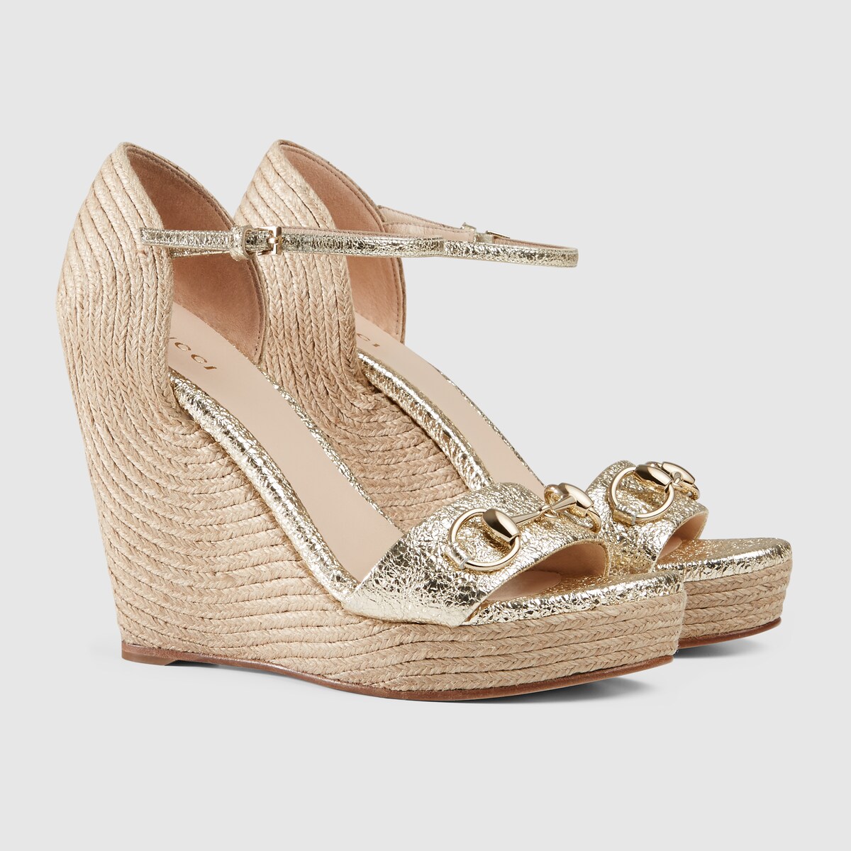 Gucci gold wedges store