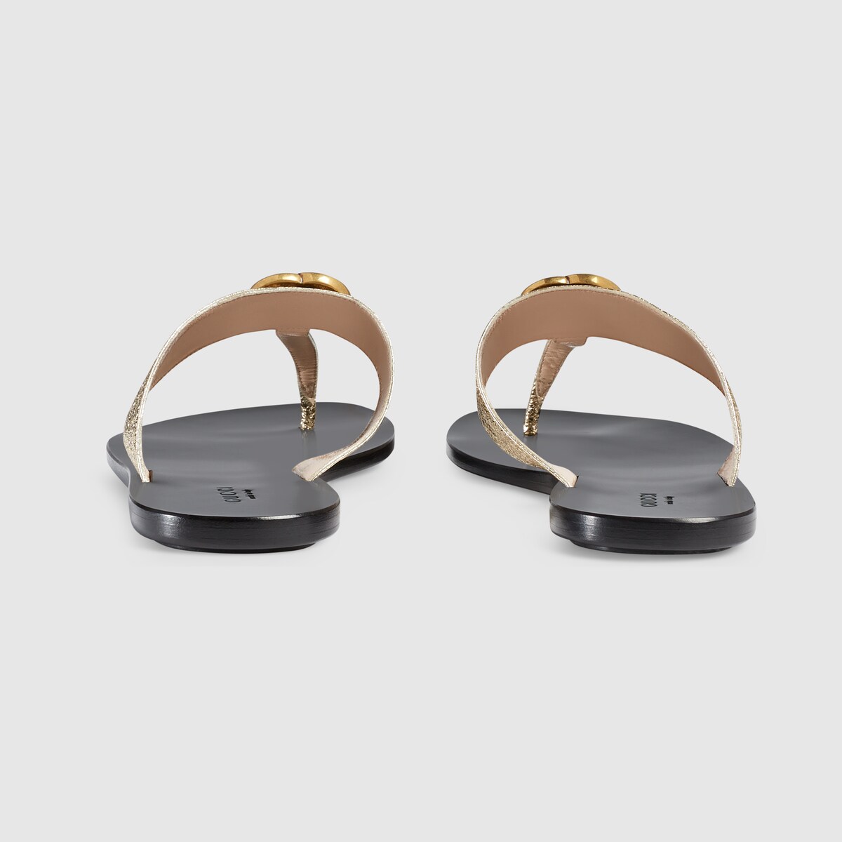 gucci leather thong sandal with double g