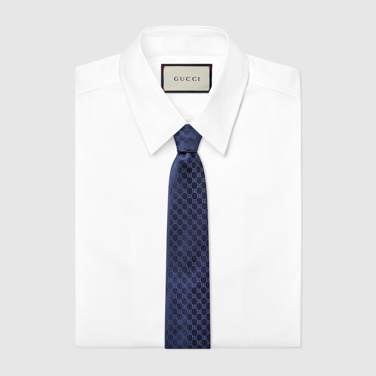 Sky Blue GG Pattern Silk Tie - thumbnail 5