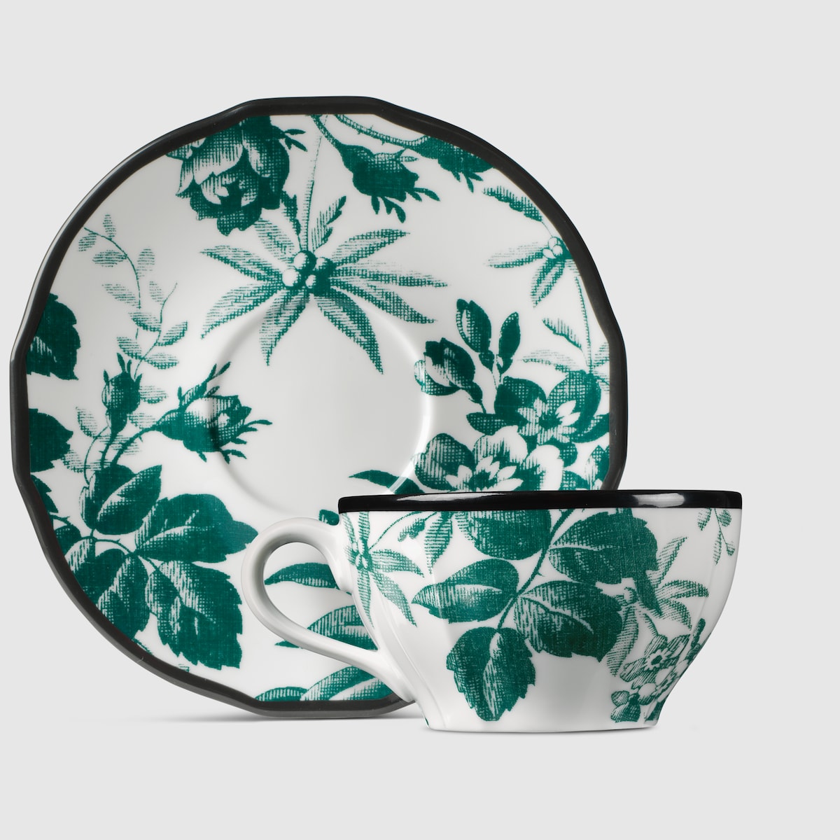 Green Herbarium Demitasse Cup And Saucer, Double Set - thumbnail 5