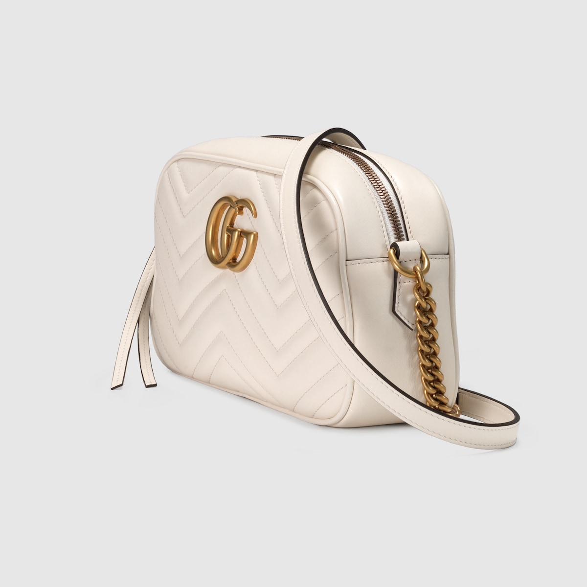 Sac a epaule GG Marmont petite taille en cuir blanc GUCCI FR