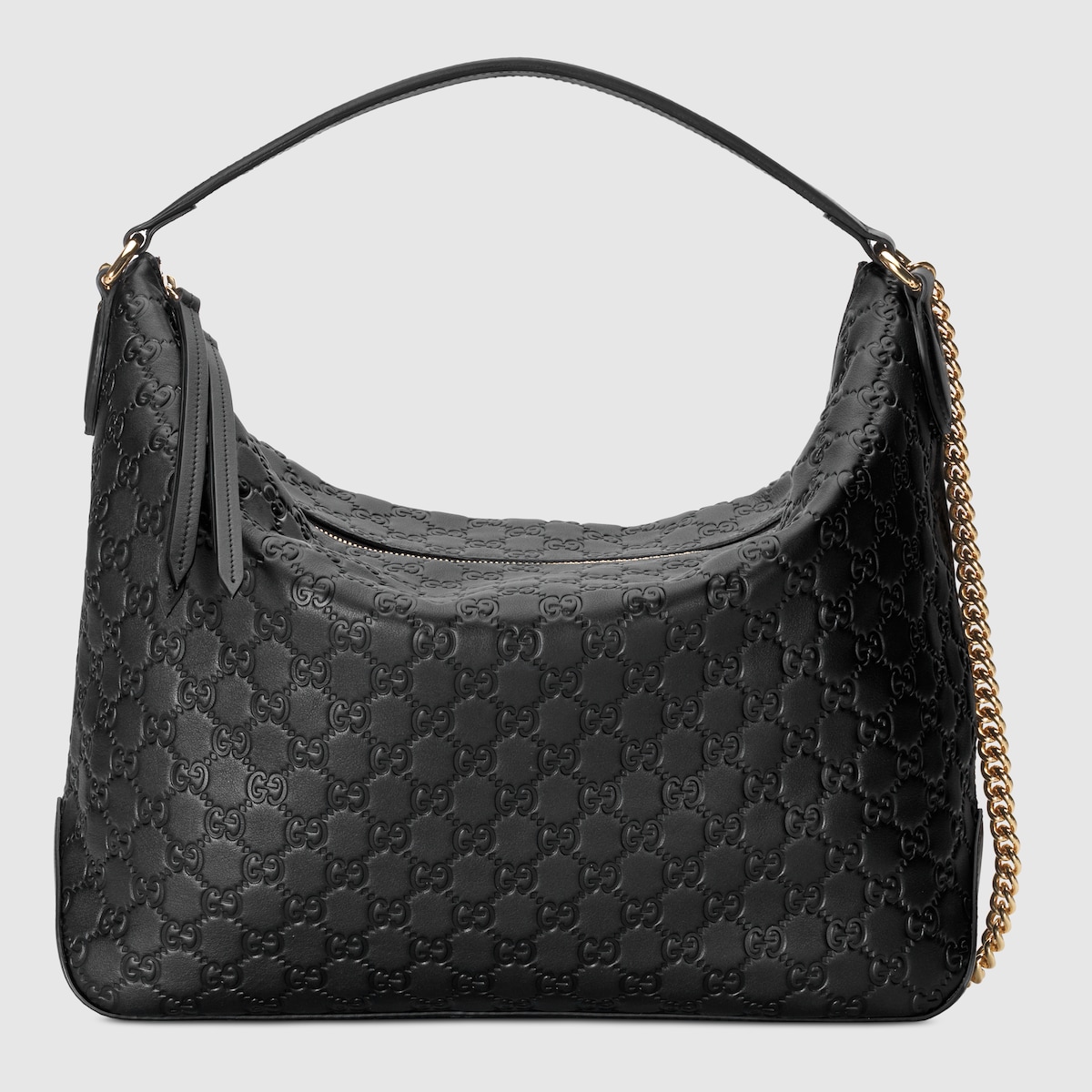 Black Gucci Signature Soft Large Hobo Bag