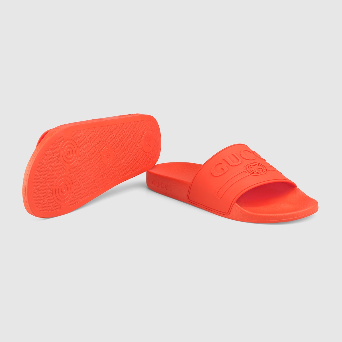 orange gucci flip flops