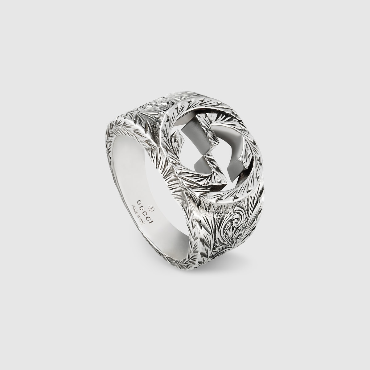 Gucci Interlocking ring in 925 sterling silver | GUCCI® US Gucci Interlocking ring in 925 sterling silver | GUCCI® US