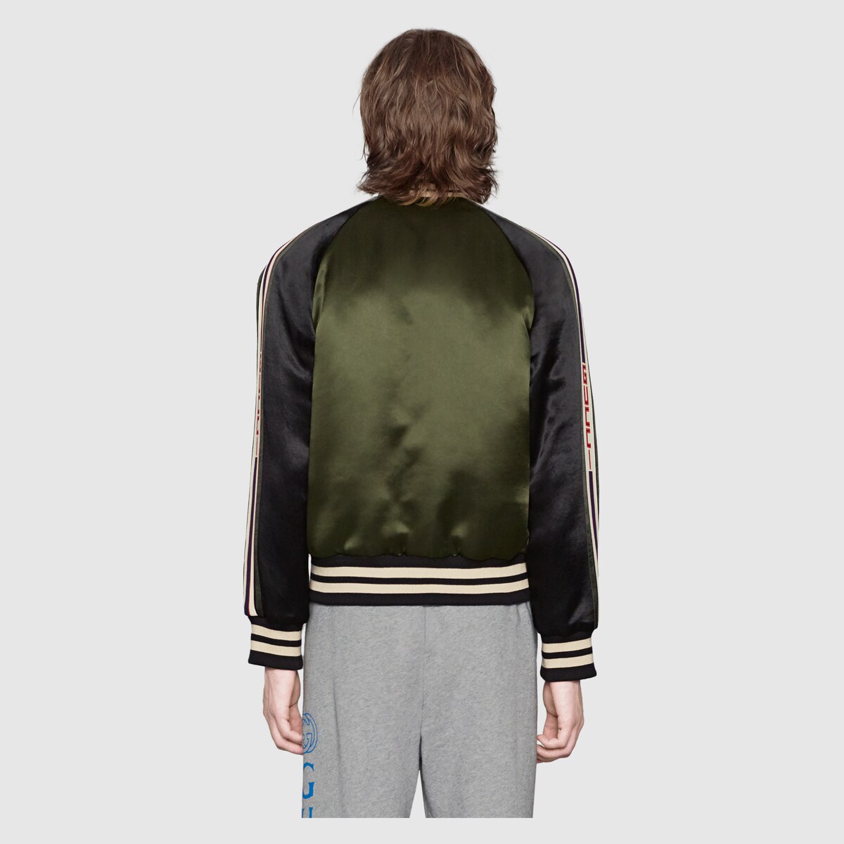 acetate bomber with gucci stripe