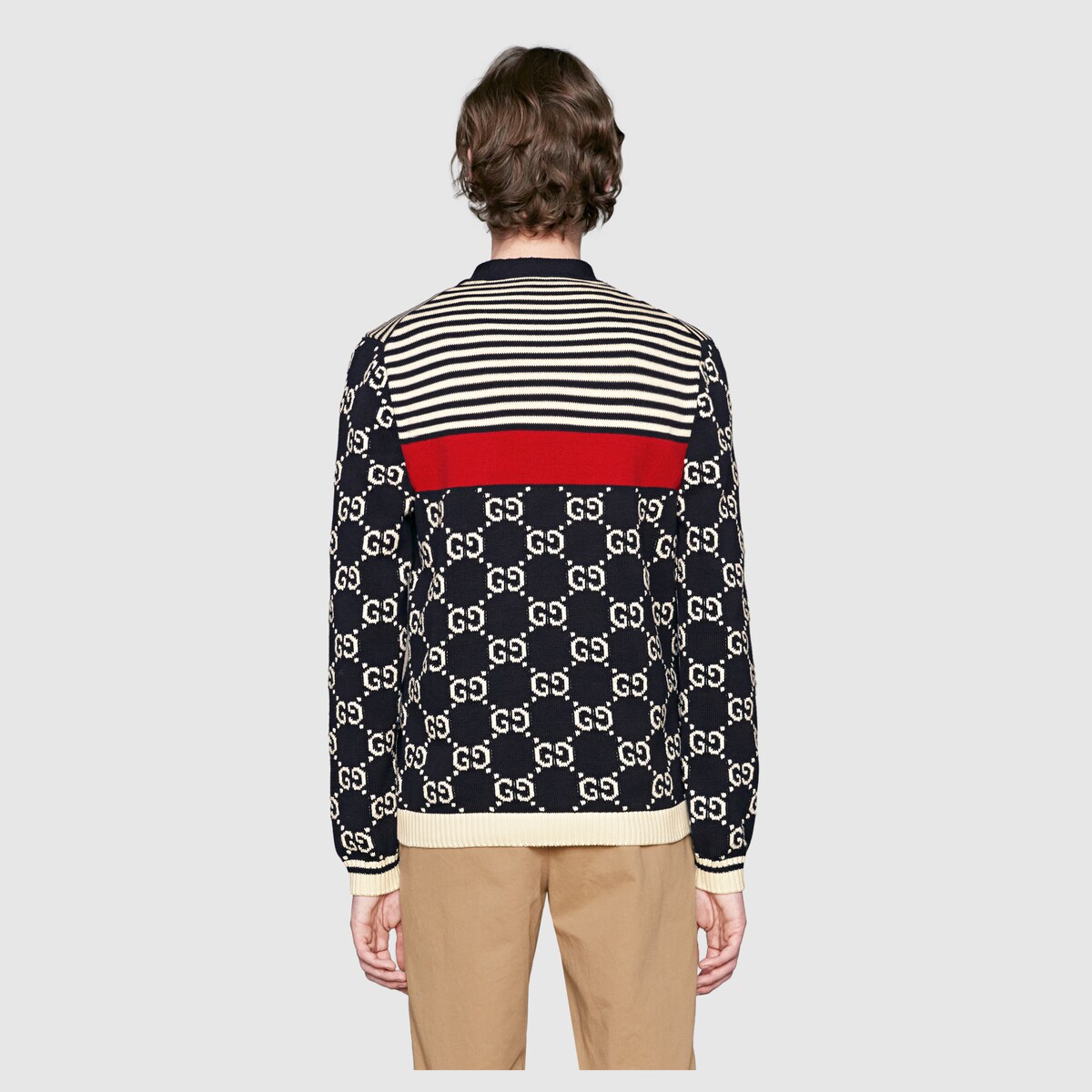 gucci gg and stripes knit sweater