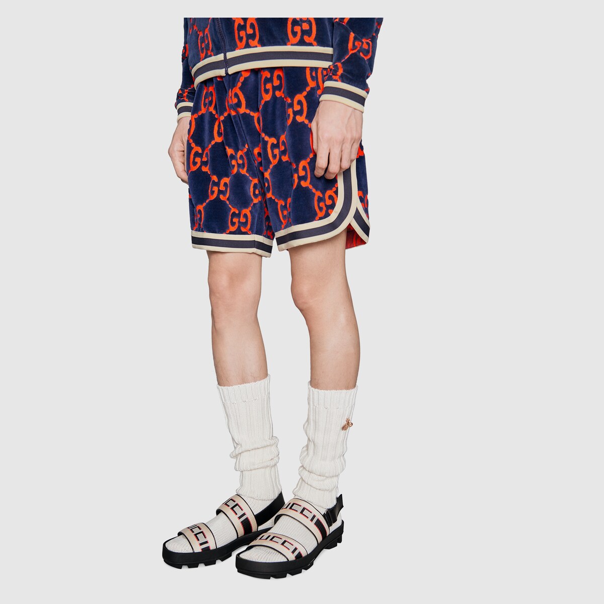 gucci stripe strap sandal