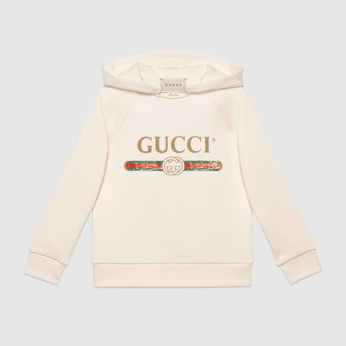 Felpa con logo Gucci in cotone bianco GUCCI® IT
